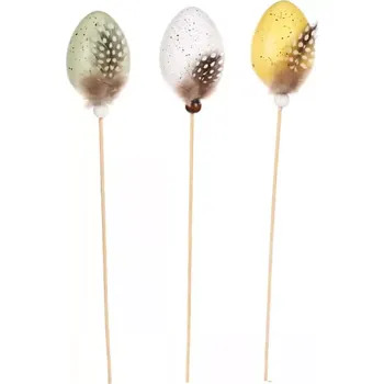 Velikonoční dekorace Vajíčko plastové - zápich(6ks) VEL7004 YEL - SLEVA 3% s kodem radost25