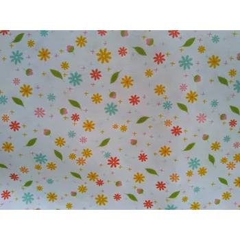 Bavlněná látka Kytičky ke kuřátkům - digitální tisk