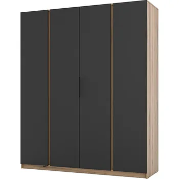 Šatní skříň Šatní skříň KAJA 4F | 200 cm | bez zrcadla | VYSOKÁ | evoke/černá