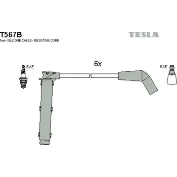 Zapalovací kabel Sada kabelů pro zapalování TESLA T567B