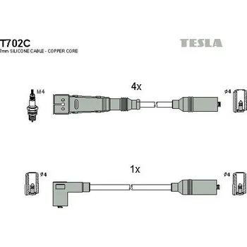 Zapalovací kabel Sada kabelů pro zapalování TESLA T702C