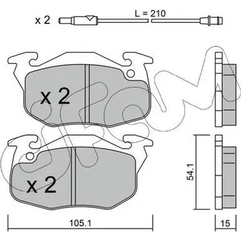 Brzdová destička Sada brzdových destiček, kotoučová brzda CIFAM 822-037-3
