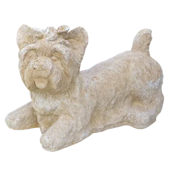 Zahradní dekorace ZahradniDekorace zvířata na zahradu -Jorkšírský teriér, výška 25 cm, 10 kg