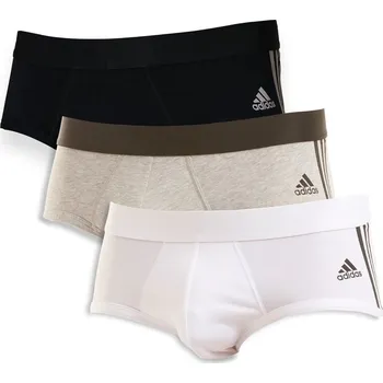 Slipy pánské slipy ADIDAS - ASSORTED - 3 ks - XL (Adidas Flex cotton 3 stripe brief 3p)