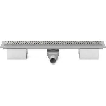 Lineární plastový žlab 1050 mm, harmony mat s bočním odtokem D 50 a otočným sifonem