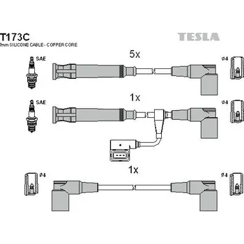Zapalovací kabel Sada kabelů pro zapalování TESLA T173C