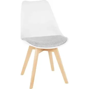 Jídelní židle Jídelní židle DAMARA - bílá / světle šedá - SLEVA 3% s kodem radost25