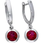 Goldstore Stříbrné náušnice s červeným rubínem Varianta: stříbrné náušnice