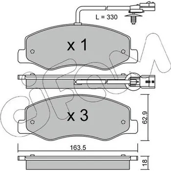 Brzdová destička Sada brzdových destiček, kotoučová brzda CIFAM 822-900-0