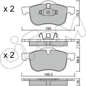 Brzdová destička Sada brzdových destiček, kotoučová brzda CIFAM 822-309-0
