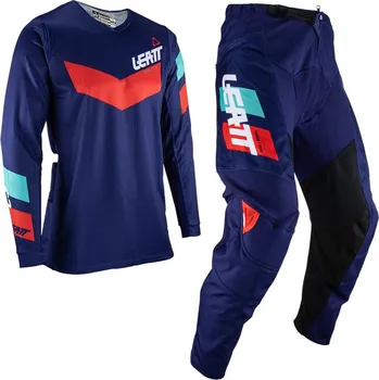 cyklistický dres LEATT KIT (SET) DRES + KALHOTY MOTO RIDE 3.5 RED NAVY BLUE/RED VELIKOST M