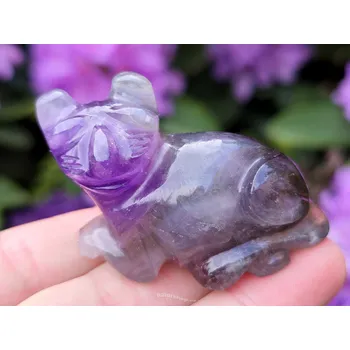 Přírodní kámen Ametyst soška kočky ležící (Indie) 51g
