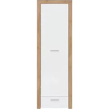 Obývací stěna Skříň Balder úzká REG1D1S - Dub riviéra/bílý lesk - SLEVA 3% s kodem radost25