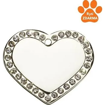 psí známka Psí známka IMARC Srdce Glamor stříbrné varianta S 25x24mm