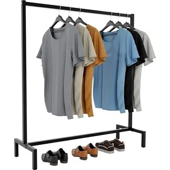 Věšák Sortland Stojan na oblečení StrongMax, kov, hranatý - 120 × 120 × 38 cm