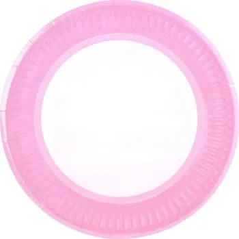 Jednorázové nádobí Talíř papírový 22,7cm,8ks světle růžový