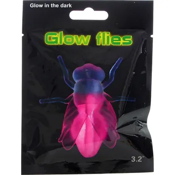 Karnevalový doplněk Glow Flies svítící moucha 3,2" růžová