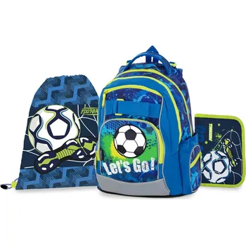 Školní batoh KARTON P+P Set 3dílný sada OXY GO fotbal batoh, penál, sáček 8-37623/03