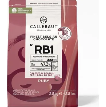Čokoláda CALLEBAUT RUBY RB1 růžová čokoláda 2,5kg (47,3%) pecky