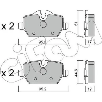 Brzdová destička Sada brzdových destiček, kotoučová brzda CIFAM 822-641-0