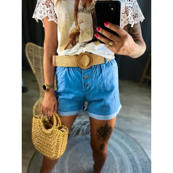 Dámské kraťasy Dámské riflové kraťasy na léto MFY světle modré, VELIKOST L