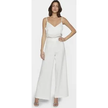 Dámské kalhoty Vila Kalhoty z materiálu Clara 14093130 Bílá Wide Leg 42