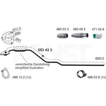 Výfukový systém Výfuková trubka ERNST 053433