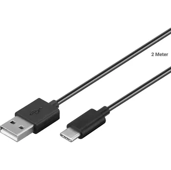 Datový kabel GOOBAY Kabel USB 2.0 USB A vidlice,USB C vidlice 2m černá Žíla: Cu