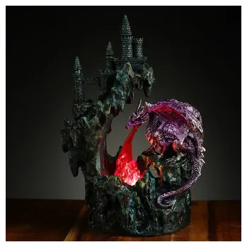 Figurka Figurka LED - Temné legendy - Ohňový drak, Hrad na útesu
