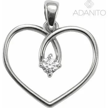 Přívěsek Zlatý přívěsek srdce se zirkonem z bílého zlata