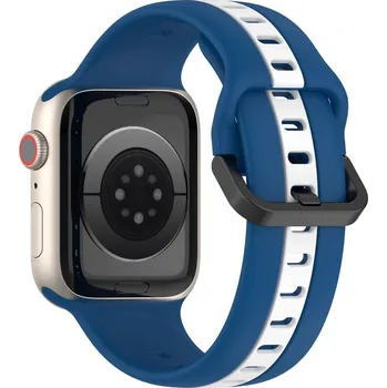 Řemínek na hodinky Strap silikonový řemínek 35 mm modrý/bílý
