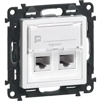 Elektrická zásuvka zásuvka 75C5UB2 2xRJ45 Cat.5e UTP Valena Life bílá