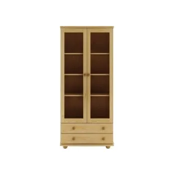 Prosklená vitrína DN115 borovice masiv - výška 190 cm