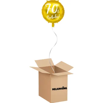 Party dekorace HeliumKing Balónový box - 70tka (zlatý)