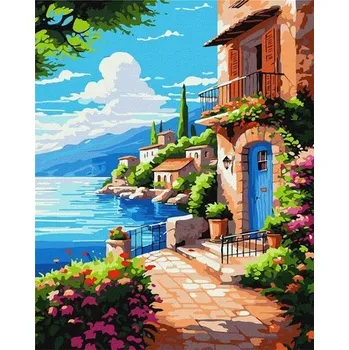 Set školních potřeb Malowanie po numerach - Spokój przy falach 40x50cm