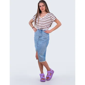 Dámské kraťasy BudesIN Světlé modrá džínová midi sukně Capypso