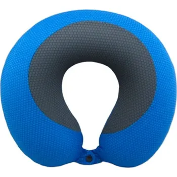 plyšák Záhlavník s paměťovou pěnou a knoflíkem - modrý