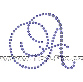 FM001 - písmena abecedy A-K - monogramy, nažehlovací hot-fix kamínkový potisk na textil, výška cca 7,0cm barva kamenů - písmena: broušené kameny barva 101 Crystal /stříbrná, písmeno: písmeno A