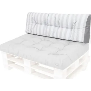 Polštář Dlouhá opěrka na paletu LEO popel / světlé pásy