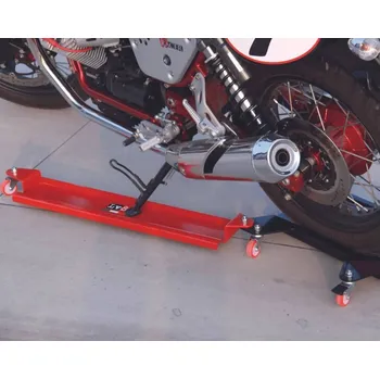 Pojezd pro motocykl s protiskluzovým gumovým povrchem a rozšířením pro boční stojan LV8 GARAGE & TRACK E300MM-EXT + E300MM+ (Není potřeba centrálního stojanu)