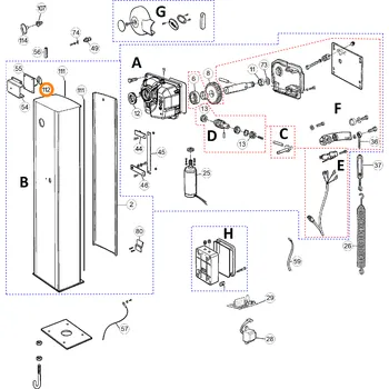 Pohon brány Nice GOR-014.5501 těsnicí kroužek na výstupu hlavního hřídele