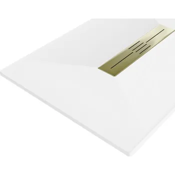 Sprchová vanička Mexen Toro obdélníková sprchová vanička SMC 120 x 70 cm, bílá, zlatý kryt - 43107012-G