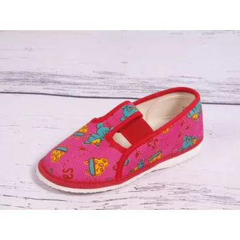 Dívčí bačkory Bačkůrky papučky bačkory HP Čechtín 555 tm. růžové myšky sýr velikost: 28