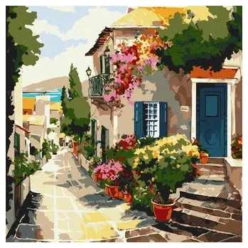 Set školních potřeb Malowanie po numerach - Dom nad morzem 40x40cm