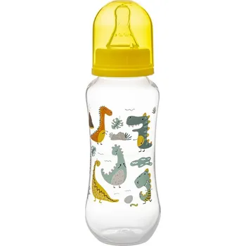 Kojenecká láhev Láhev s obrázkem Akuku DINO žlutá 250 ml