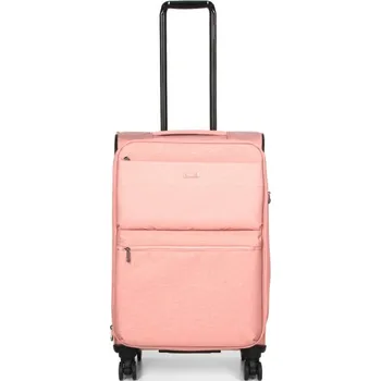 Střední textilní cestovní kufr na kolečkách s expandérem TSA 70 l Airtex 828 růžová