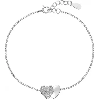 Náramek Stříbrný náramek se zirkony srdce 13010.1