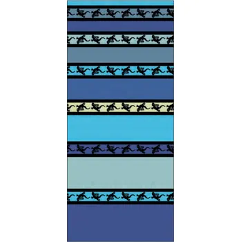 Oboustranná plážová osuška Lovely Home Stripe Geko Blue