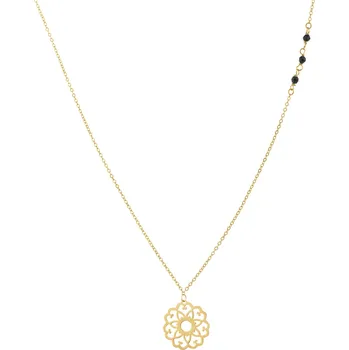 Náhrdelník Zlatý náhrdelník se sklem, anker - rozeta - AP538-2855
