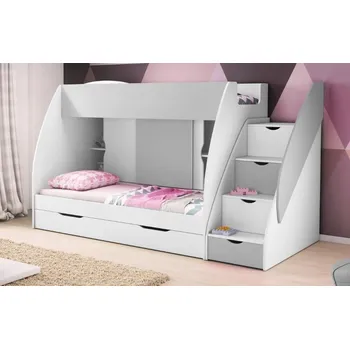 Postel Patrová postel MARTÍNEK, šedá/bílá 80 x 200&nbsp;cm